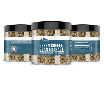 Earthborn Elements Green Coffee Bean Extract - 200 Capsules | Pure & Undiluted