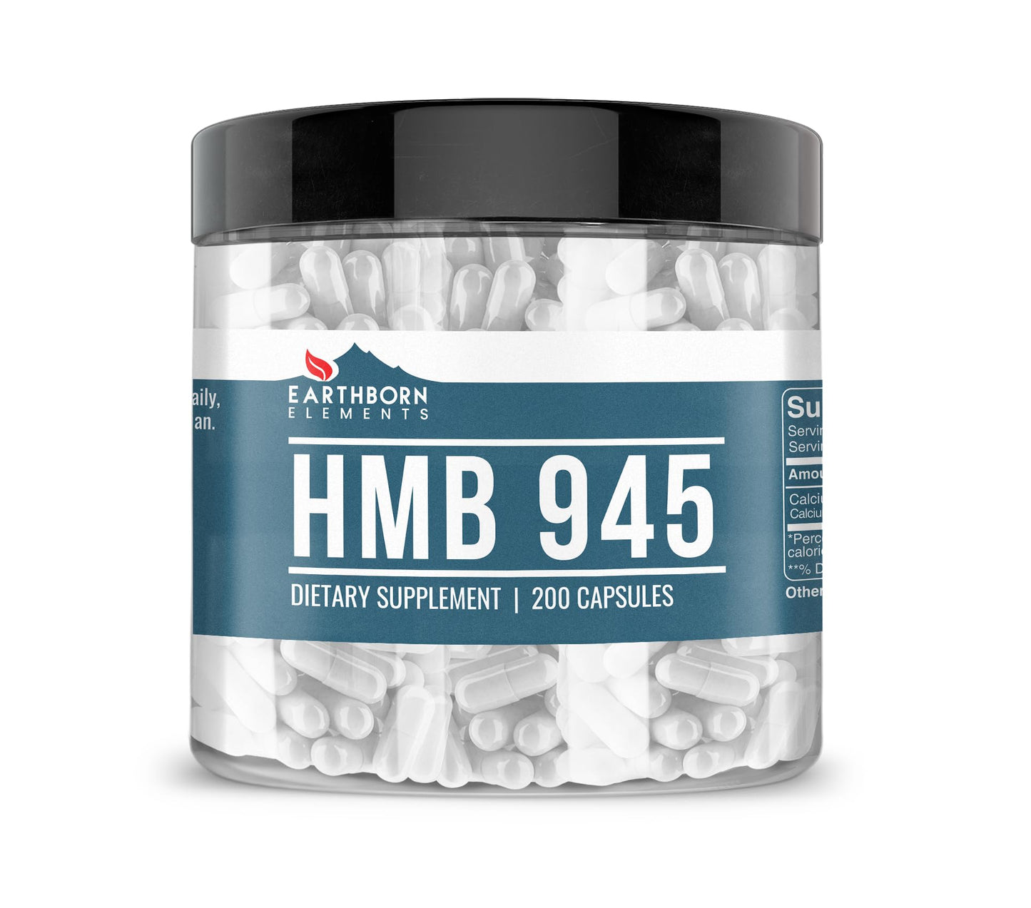 Earthborn Elements HMB Powder 200 Capsules – Pure & Additive-Free