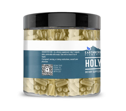 Earthborn Elements Holy Basil Capsules – 200 Count | Pure & Undiluted, No Additives