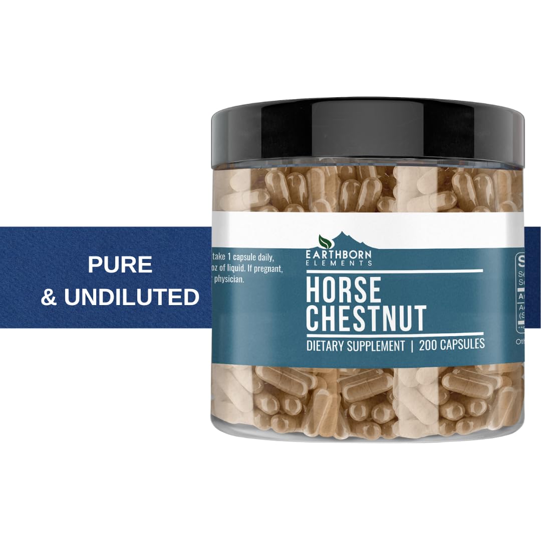 Earthborn Elements Horse Chestnut 200 Capsules – Pure & Undiluted