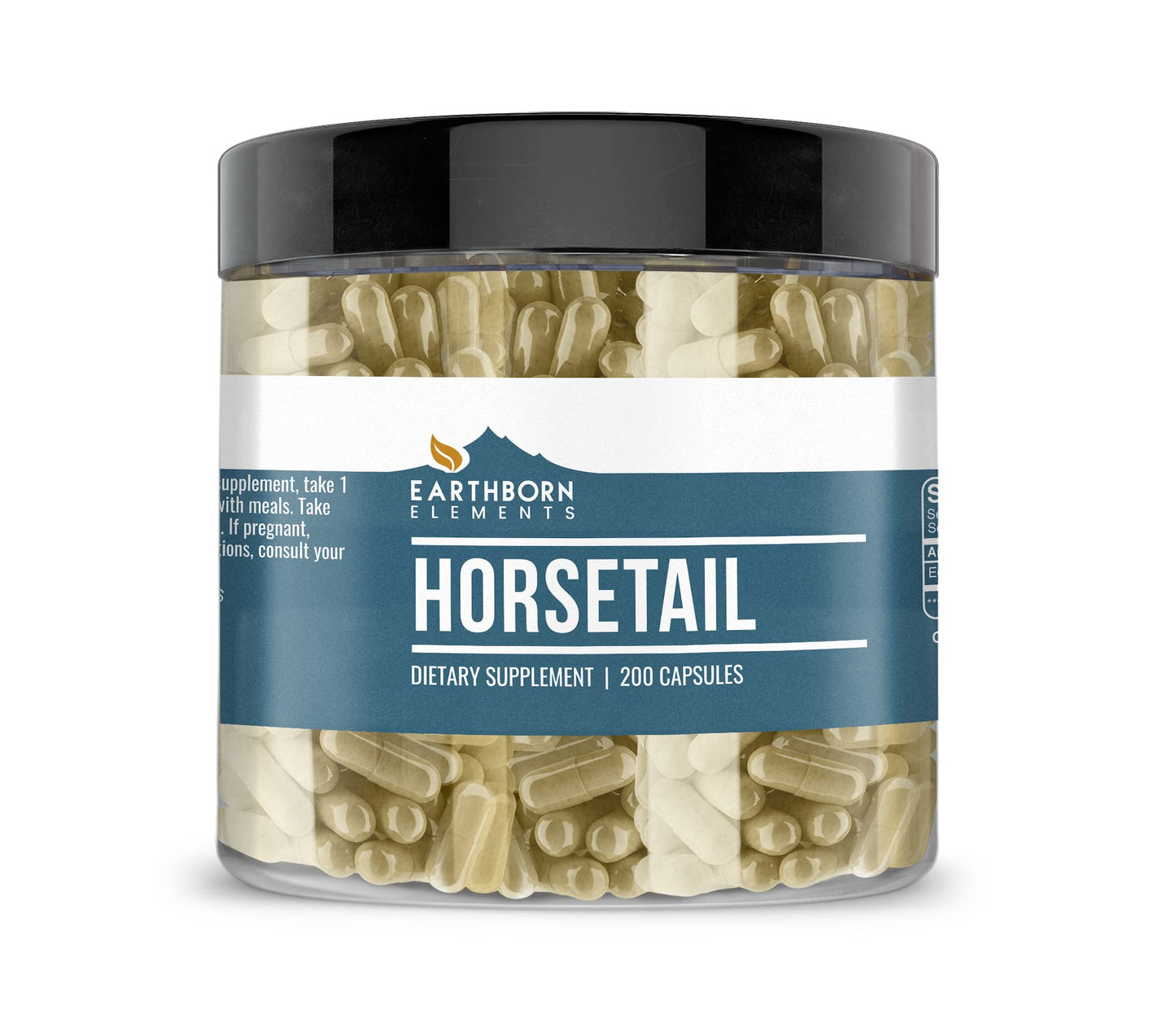 Earthborn Elements Horsetail 200 Capsules – Pure, Undiluted, No Additives