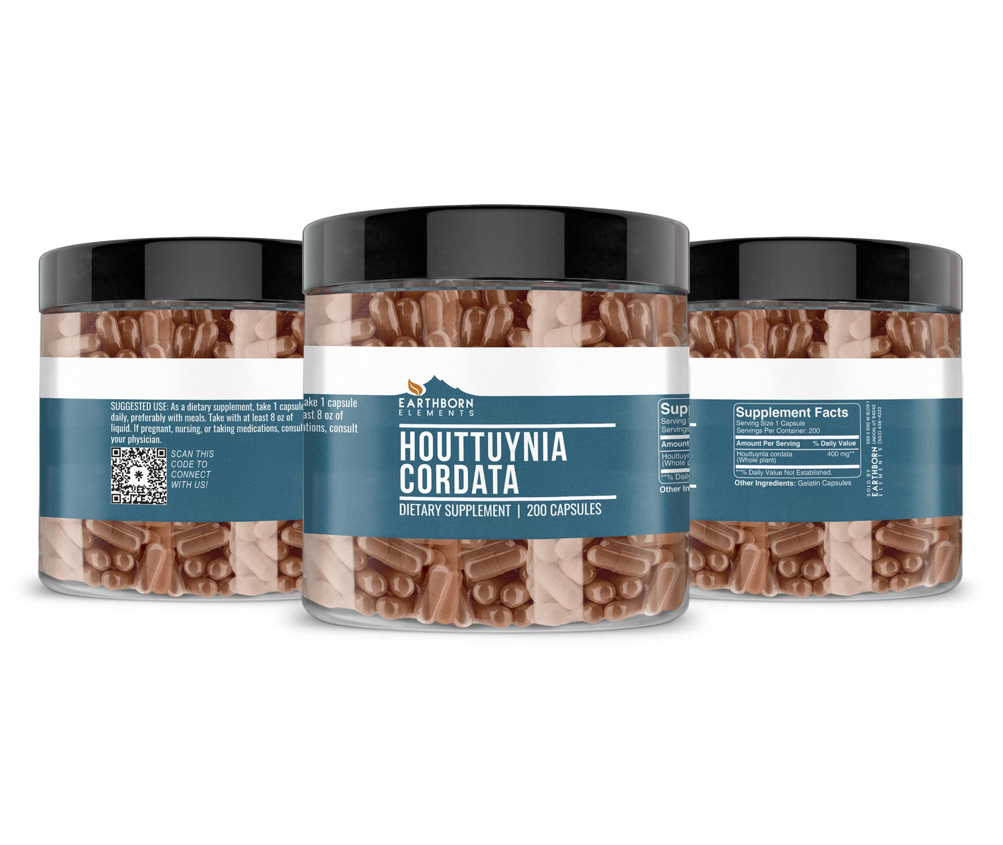 Earthborn Elements Houttuynia Cordata 200 Capsules – Pure & Undiluted