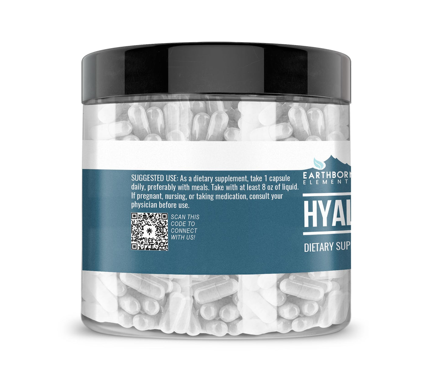 Earthborn Elements Hyaluronic Acid 200 Capsules – Pure & Undiluted, No Additives