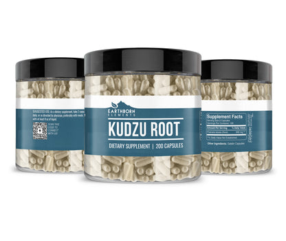 Earthborn Elements Kudzu Root 200 Capsules, Pure & Undiluted, No Additives