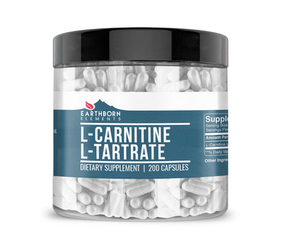 Earthborn Elements L-Carnitine Tartrate 200 Capsules — Gluten-Free & Undiluted
