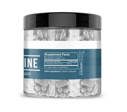 Earthborn Elements L-Glutamine 200 Capsules – Pure & Undiluted, No Additives