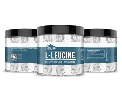Earthborn Elements L-Leucine 200 Capsules – Pure, Undiluted, No Additives