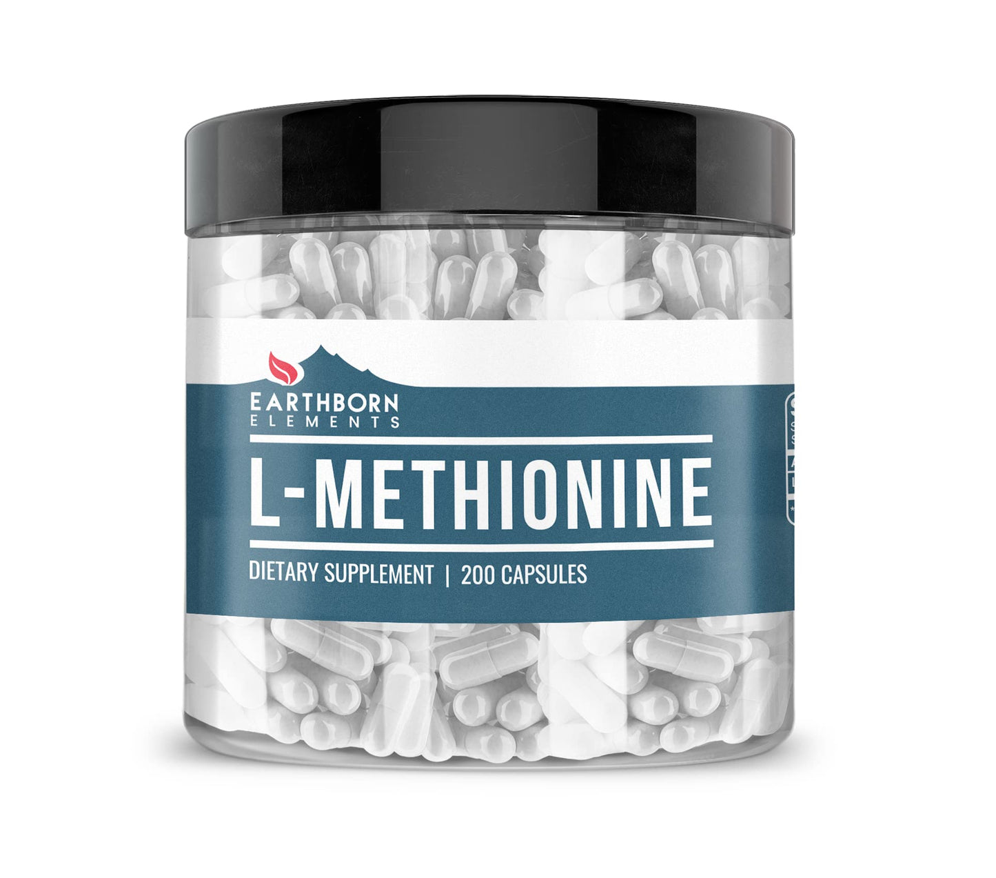 Earthborn Elements L-Methionine 200 Capsules – Pure & Undiluted, No Additives
