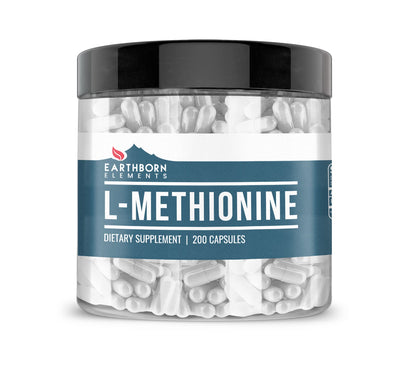 Earthborn Elements L-Methionine 200 Capsules – Pure & Undiluted, No Additives