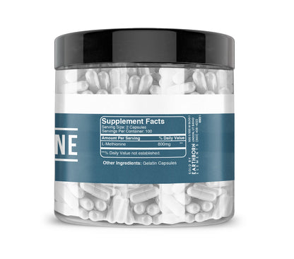 Earthborn Elements L-Methionine 200 Capsules – Pure & Undiluted, No Additives