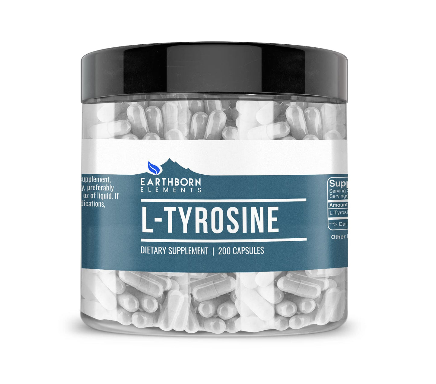 Earthborn Elements L-Tyrosine 200 Capsules | Pure & Undiluted | No Additives