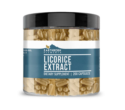 Earthborn Elements Licorice Extract Capsules – 200 Count, Pure & Undiluted