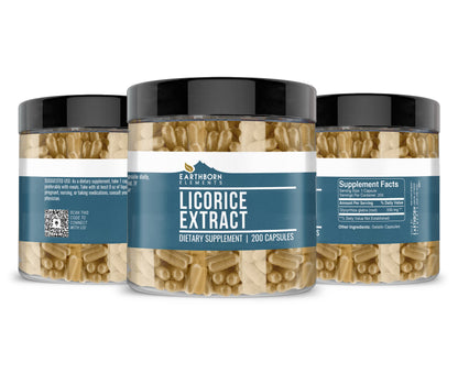 Earthborn Elements Licorice Extract Capsules – 200 Count, Pure & Undiluted