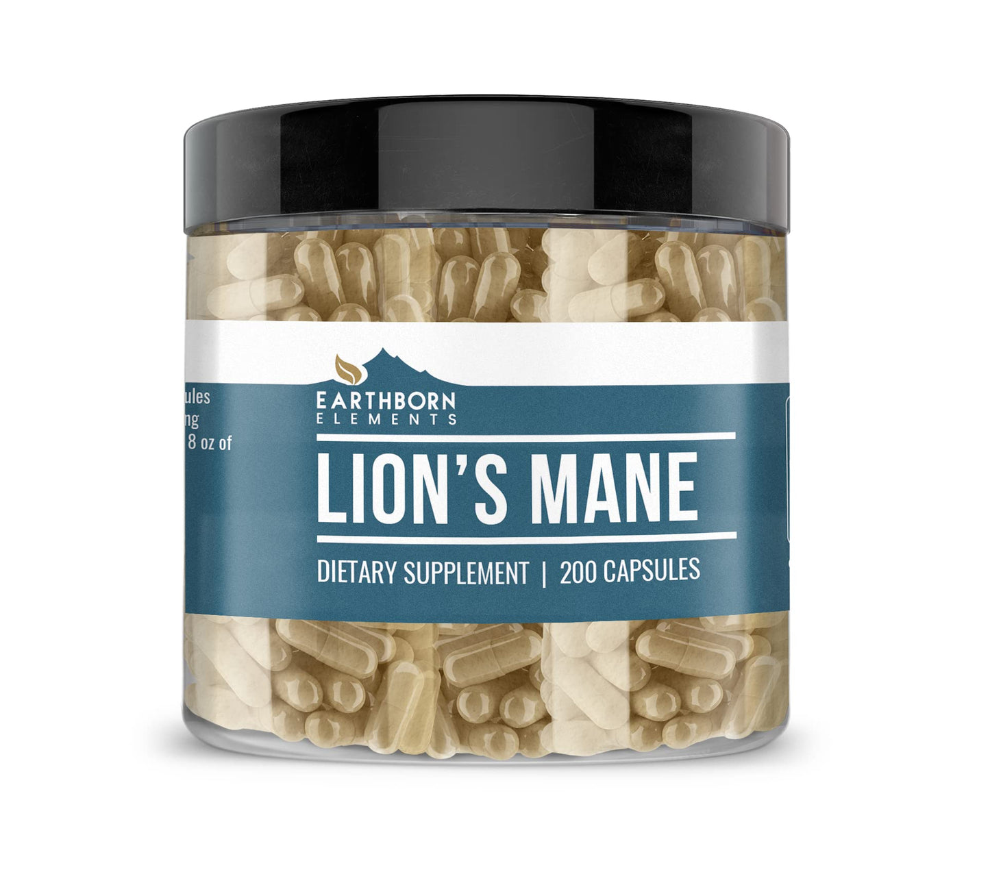 Earthborn Elements Lion’s Mane 200 Capsules – Pure & Undiluted, No Additives