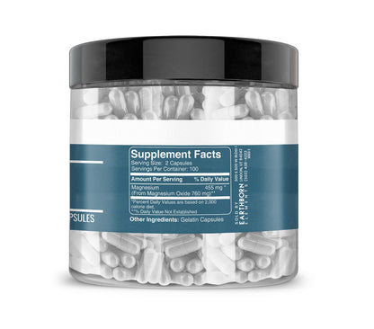 Earthborn Elements Magnesium Oxide – 400 Capsules (2-Pack), Pure & Undiluted, No Additives