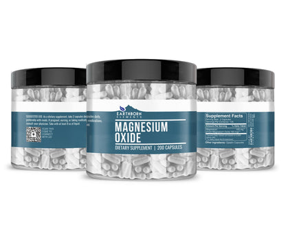 Earthborn Elements Magnesium Oxide – 400 Capsules (2-Pack), Pure & Undiluted, No Additives