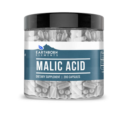 Earthborn Elements Malic Acid 200 Capsules - Pure & Undiluted