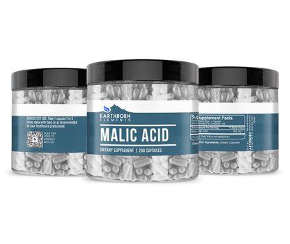 Earthborn Elements Malic Acid 200 Capsules - Pure & Undiluted