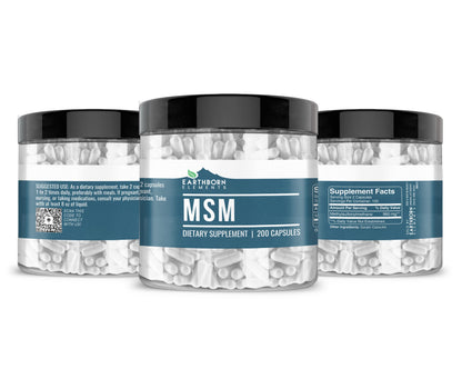 Earthborn Elements MSM 200 Capsules – Non-GMO, Easy-to-Take Caps