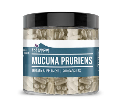 Earthborn Elements Mucuna Pruriens Extract – 200 Capsules, No Additives