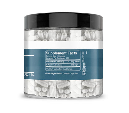 Earthborn Elements NAC N-Acetyl L-Cysteine 200 Capsules – Pure & Undiluted