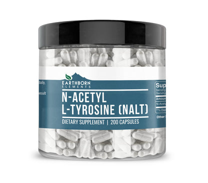 Earthborn Elements N-Acetyl L-Tyrosine (NALT) - 200 Capsules | Pure & Undiluted, No Additives
