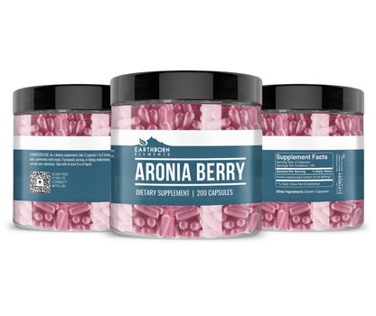 Earthborn Elements Aronia Berry 200 Capsules – Pure & Undiluted, No Additives