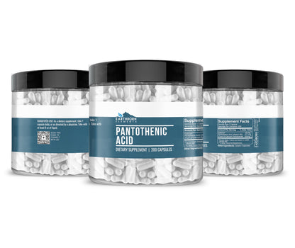 Earthborn Elements Pantothenic Acid 200 Capsules – Pure Vitamin B5, No Additives