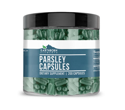Earthborn Elements Parsley 200 Capsules – Pure & Undiluted, No Additives