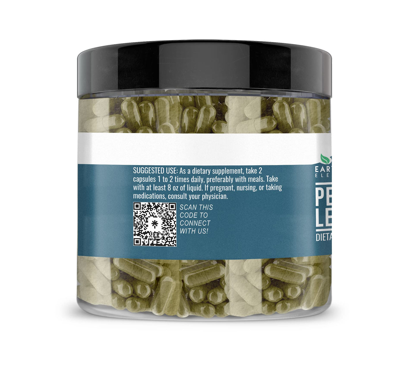 Earthborn Elements Peppermint Leaf 200 Capsules – Pure & Undiluted, No Additives