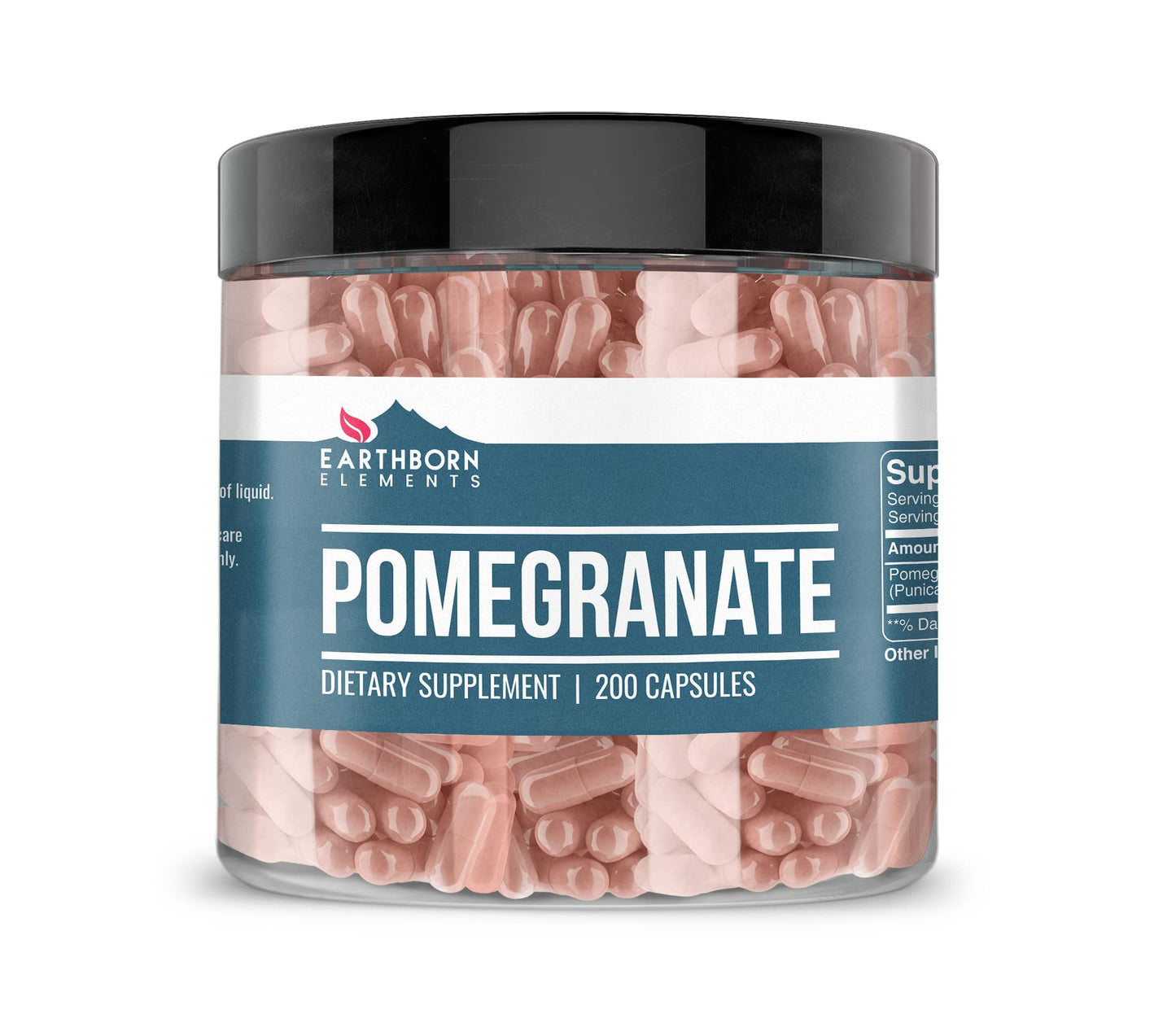 Earthborn Elements Pomegranate 200 Capsules - Pure & Undiluted, No Additives