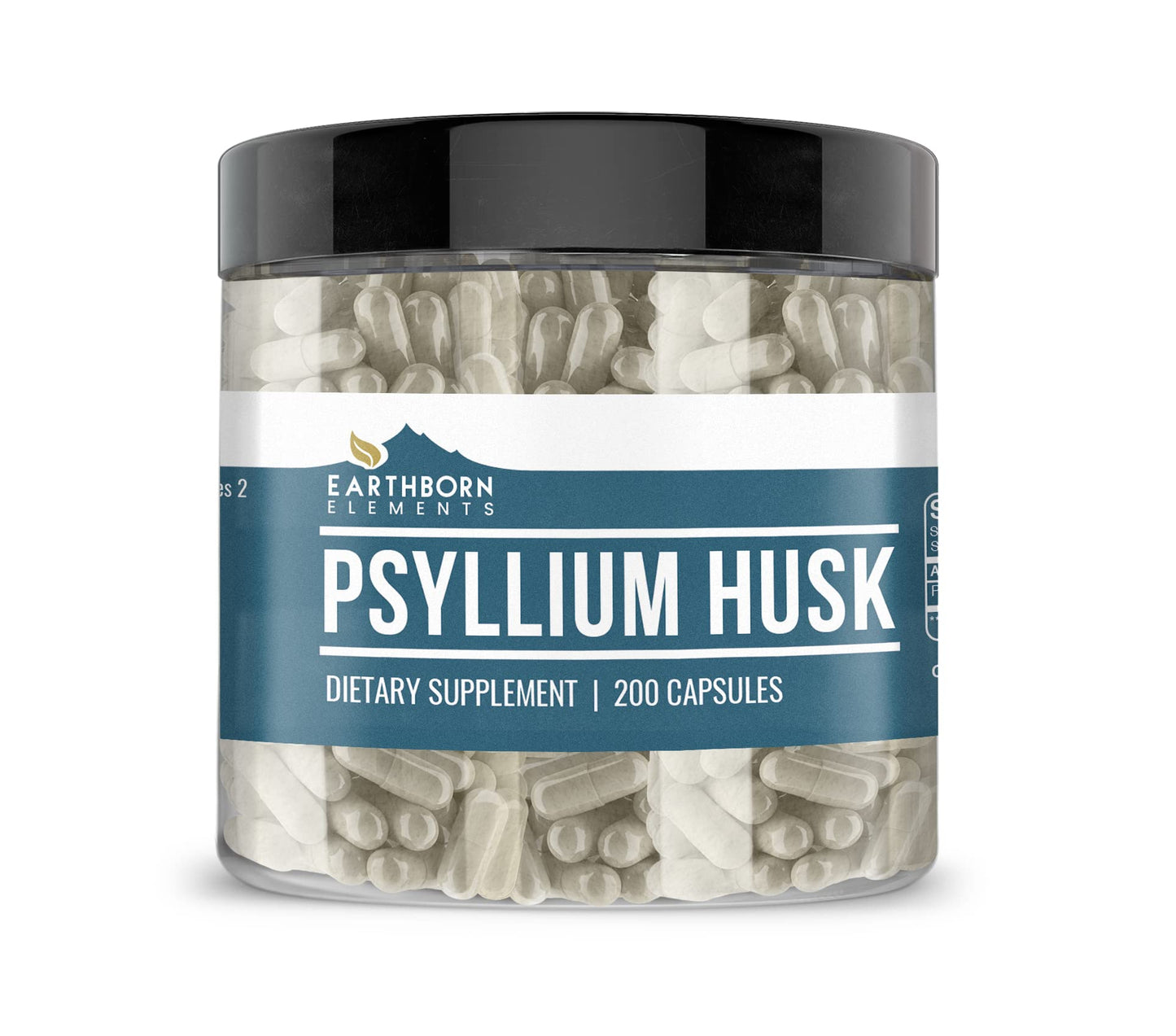 Earthborn Elements Psyllium Husk 200 Capsules – Pure & Undiluted