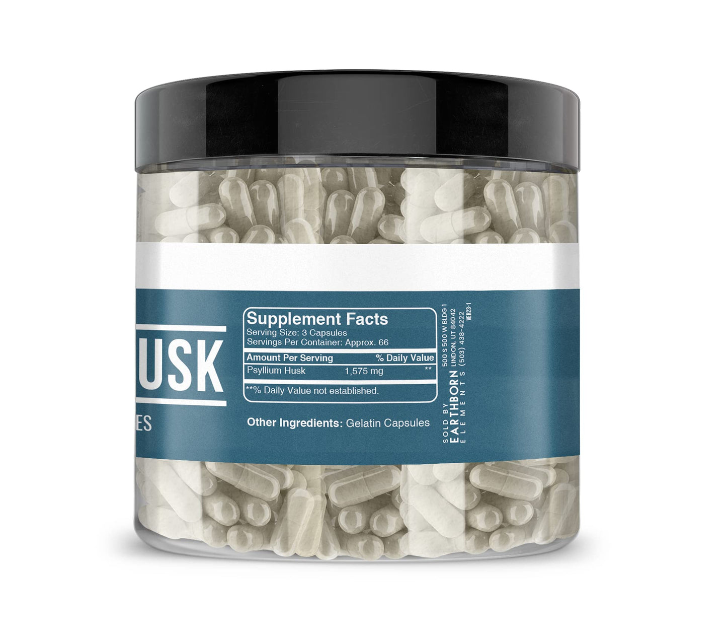 Earthborn Elements Psyllium Husk 200 Capsules – Pure & Undiluted