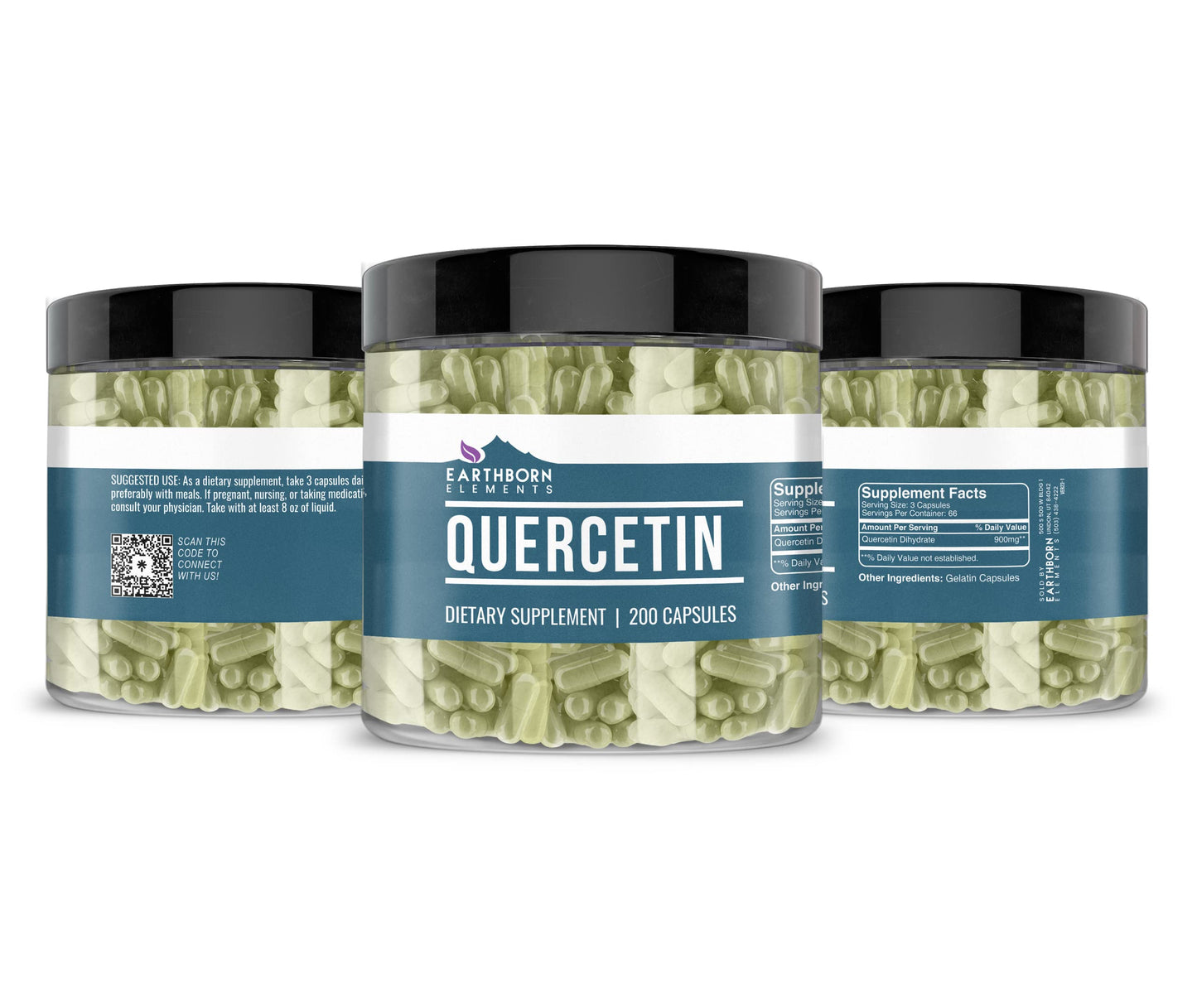 Earthborn Elements Quercetin – 200 Capsules | Bioflavonoid, Non-GMO & Gluten-Free