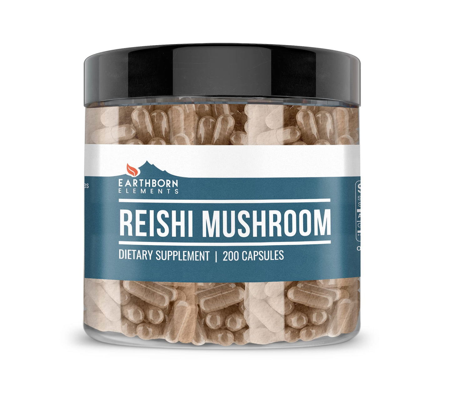 Earthborn Elements Reishi Mushroom 200 Capsules – Pure & Undiluted
