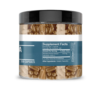 Earthborn Elements Rhodiola Rosea Root Extract - 200 Capsules | Pure & Undiluted