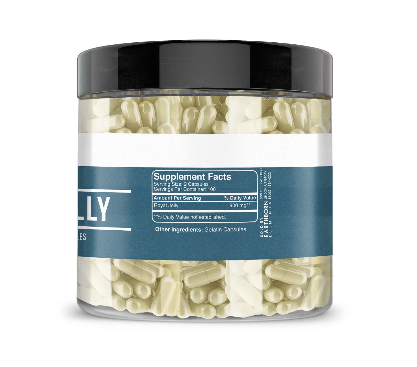 Earthborn Elements Royal Jelly 200 Capsules | Pure & Undiluted, No Additives