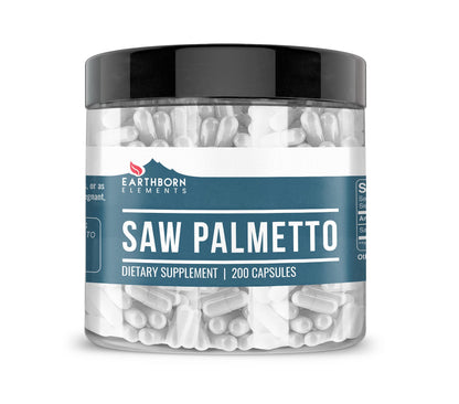 Earthborn Elements Saw Palmetto 200 Capsules | Pure & Undiluted, No Additives
