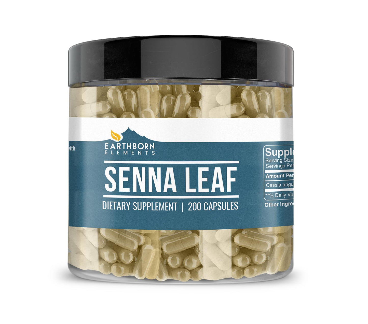 Earthborn Elements Senna Leaf Extract 200 Capsules | Pure & Undiluted