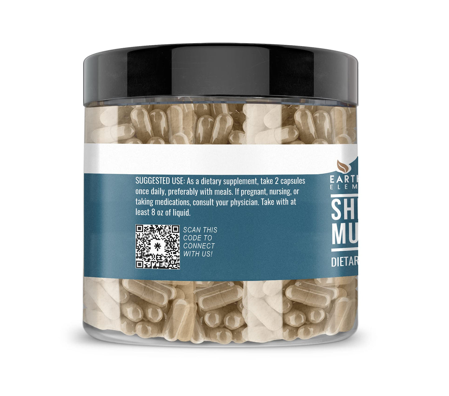 Earthborn Elements Shiitake Mushroom Extract - 200 Capsules | Pure & Undiluted