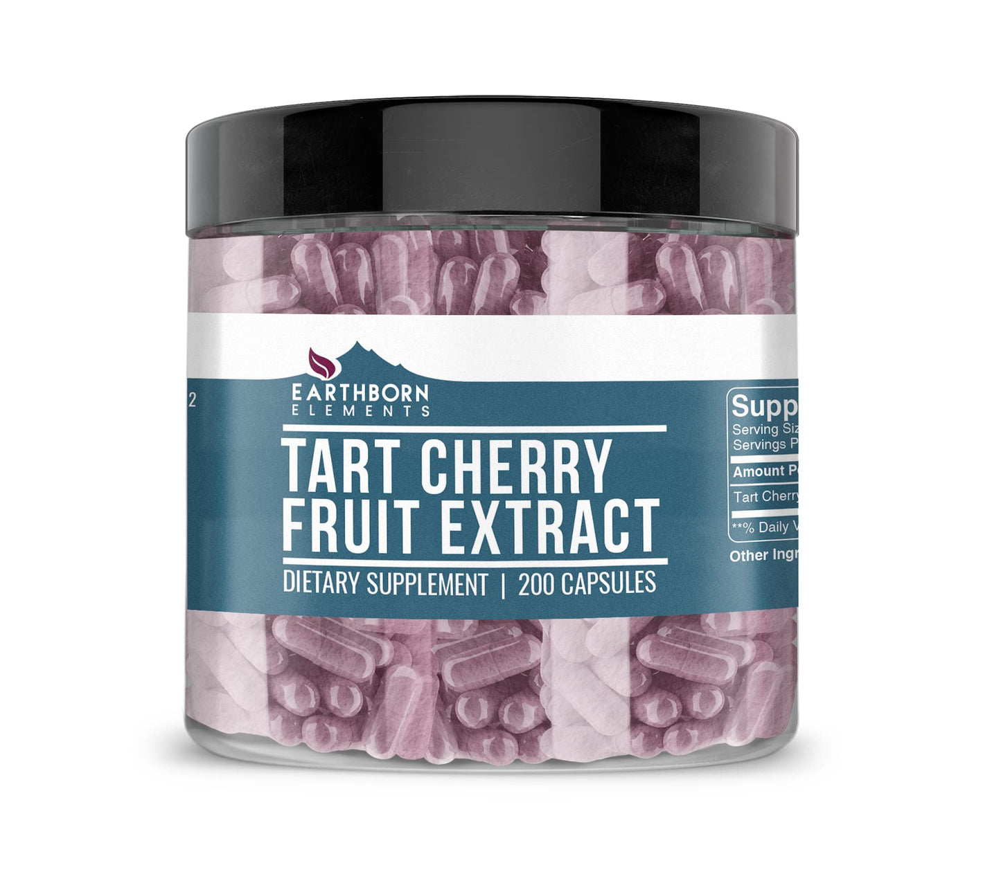 Earthborn Elements Tart Cherry Extract 200 Capsules – Pure & No Additives