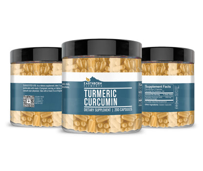 Earthborn Elements Turmeric Curcumin 200 Capsules - Pure & Undiluted