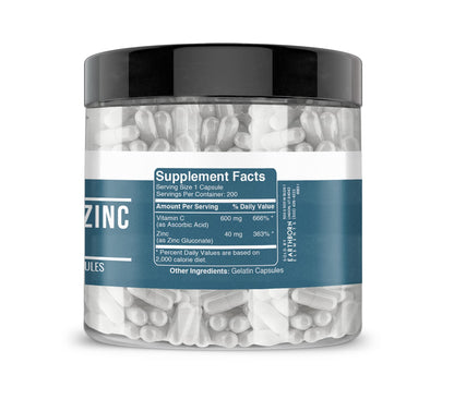 Earthborn Elements Vitamin C + Zinc Gluconate — 200 Capsules