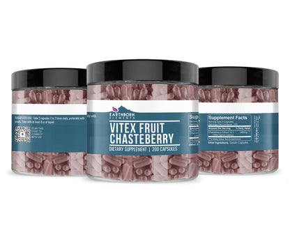 Earthborn Elements Vitex (Chasteberry) 200 Capsules – Pure & Undiluted