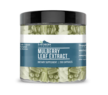 Earthborn Elements White Mulberry Leaf Extract 200 Capsules - Pure Undiluted