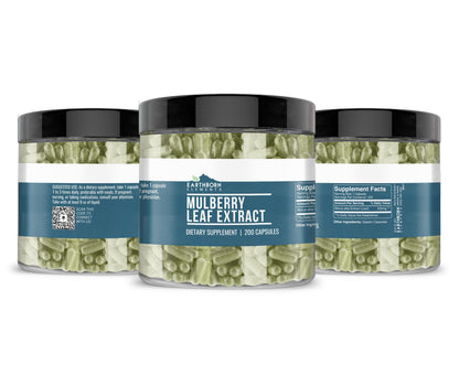Earthborn Elements White Mulberry Leaf Extract 200 Capsules - Pure Undiluted