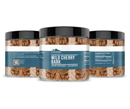 Earthborn Elements Wild Cherry Bark 200 Capsules - Pure & Undiluted