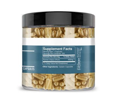 Earthborn Elements Yellow Dock Root 200 Capsules | Pure & Undiluted, No Additives