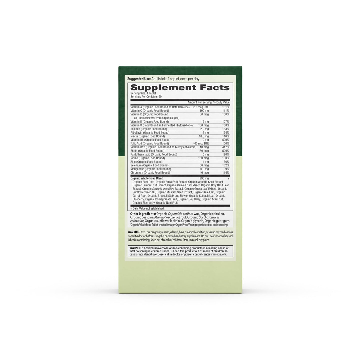 EarthFirst Organic Men’s Multi – Daily Whole-Food Multivitamin, 60 Count, Energy & Immune Support