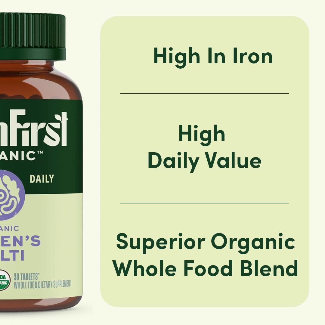 EarthFirst Organic Women's Multi Vitamin - 19 Vitamins from Herbs & Superfoods - 30 Count
